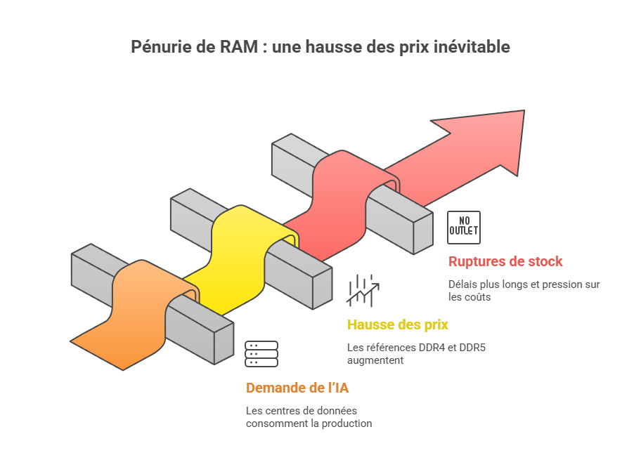 Pénurie de RAM : pourquoi les prix explosent et comment les entreprises doivent s’adapter en 2025-2026